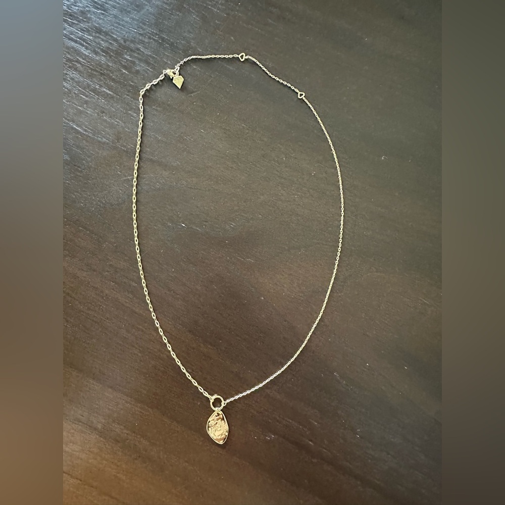 Wanderlust‎ + Co Gold Oval Engraved Charm Necklace